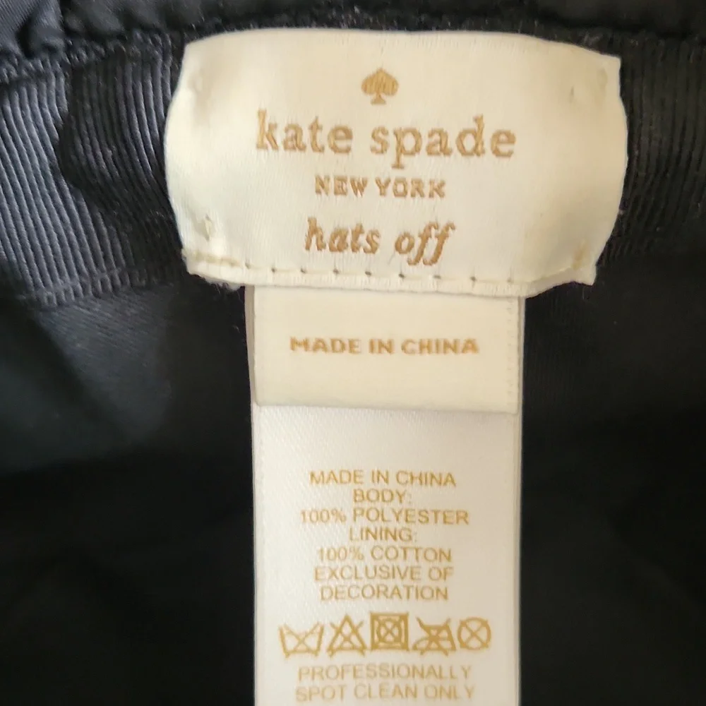 Kate Spade Black Quilted Bucket Hat with Bow - Picture 4 of 9